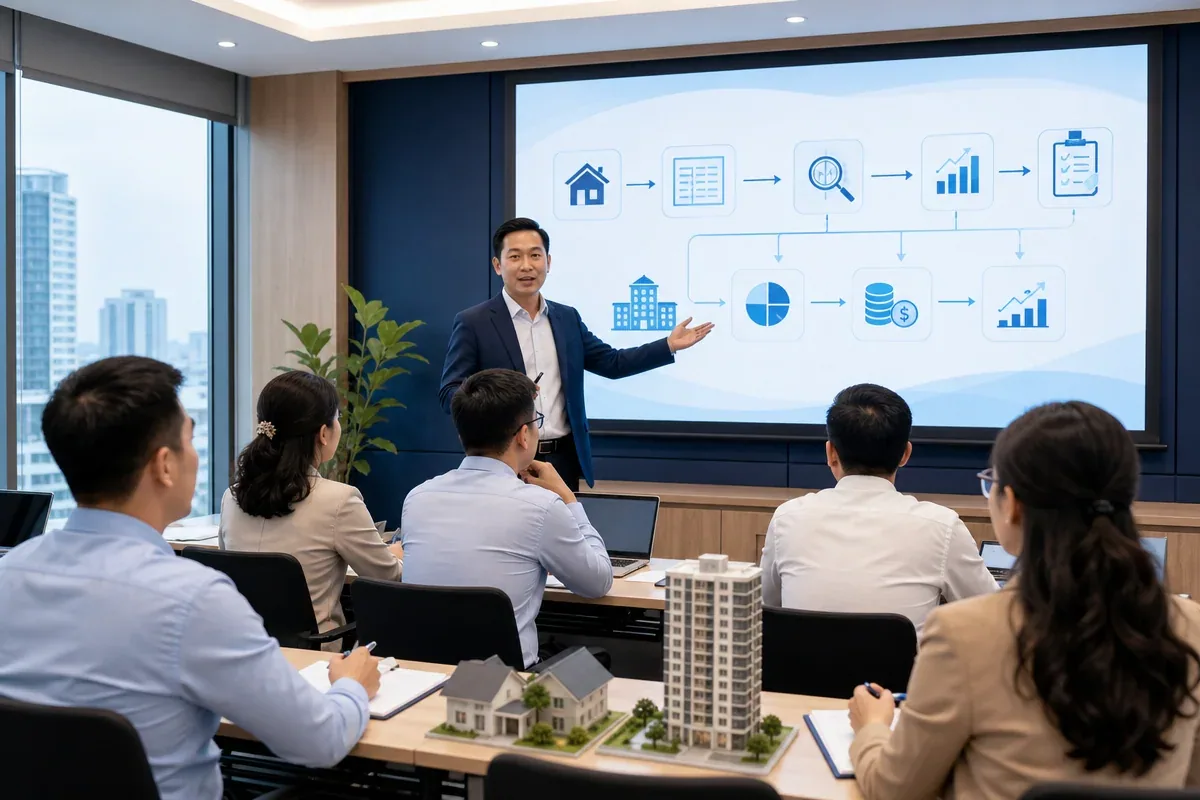 Lớp học định giá bất động sản với giảng viên và học viên Việt Nam