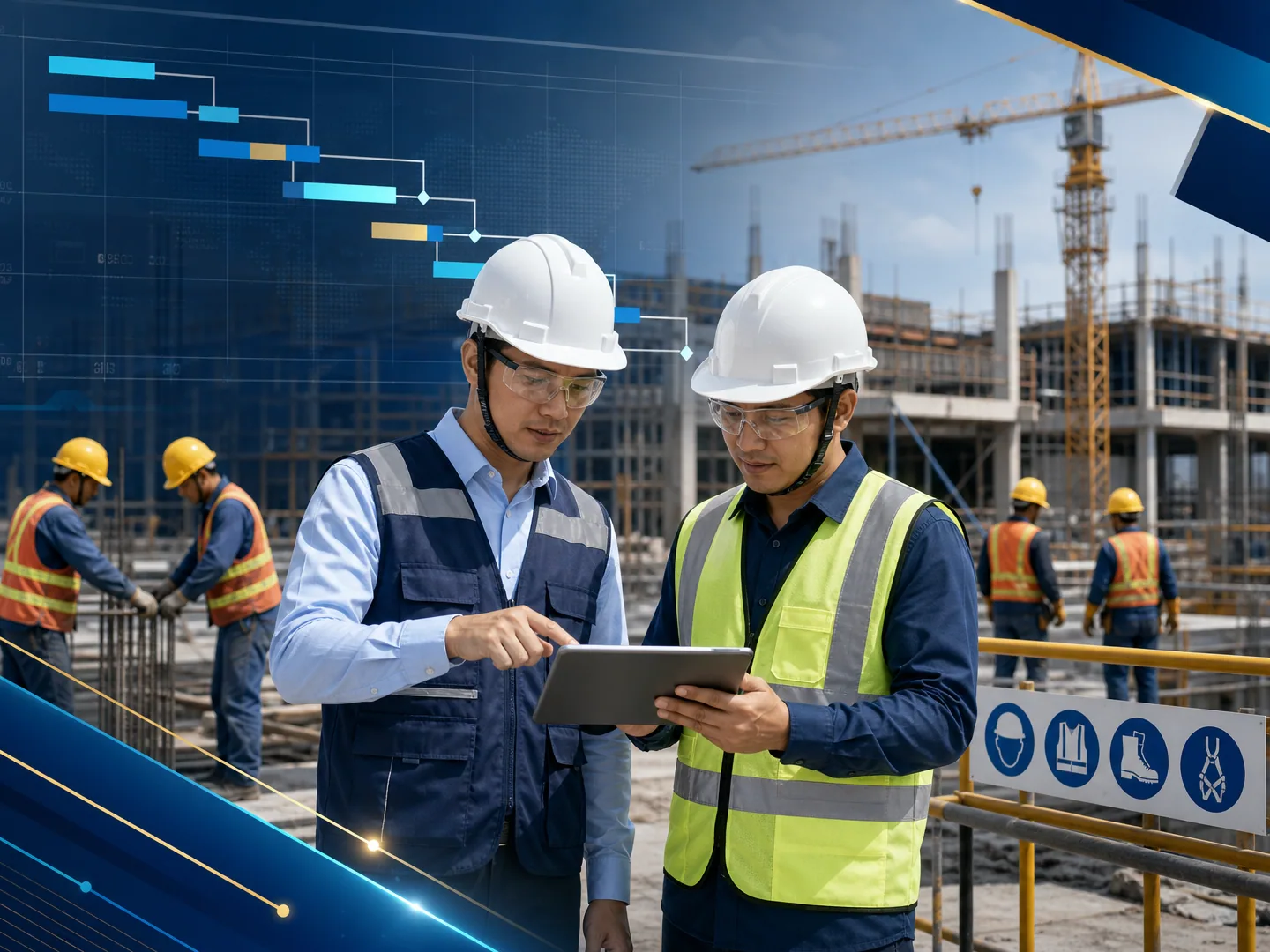 Giám sát tiến độ và an toàn lao động trên công trường xây dựng