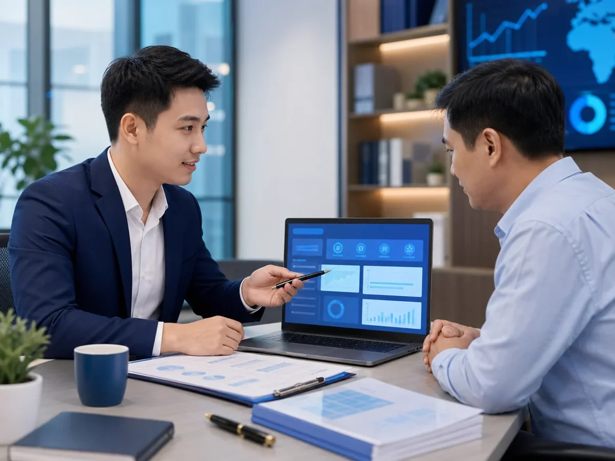 Chuyên viên tư vấn hỗ trợ doanh nghiệp thao tác đấu thầu qua mạng