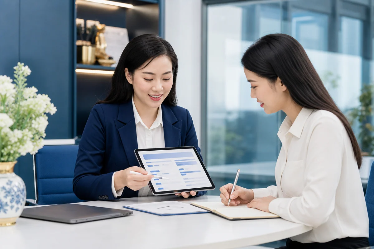 Tư vấn viên Việt Nam hỗ trợ học viên đăng ký khóa học phù hợp
