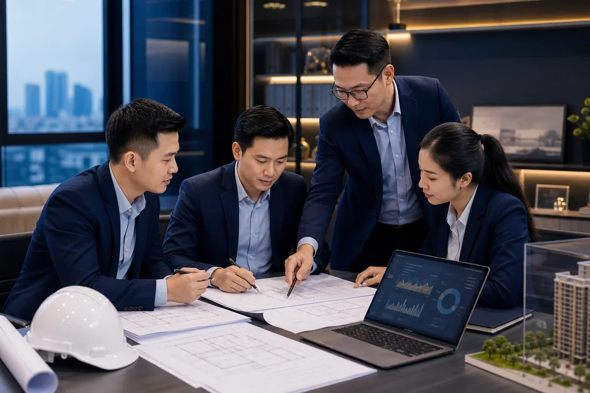 Chuyên gia tư vấn hồ sơ xây dựng trao đổi cùng kỹ sư Việt Nam